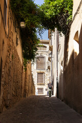 Narrow cobbled streets in the old Jewish quarter of Caceres