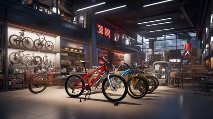 an engaging virtual bicycle store with a variety of bikes and accessories