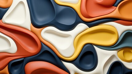 Obraz premium Colorful Abstract Organic Shapes Mingle in a Playful and Artistic Desktop Wallpaper Display
