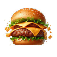 Flavor Fiesta: Spicy Burger Showcase on PNG, GENERATIVE AI