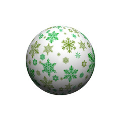 Winter ball with snowflakes on a white background. 3D.