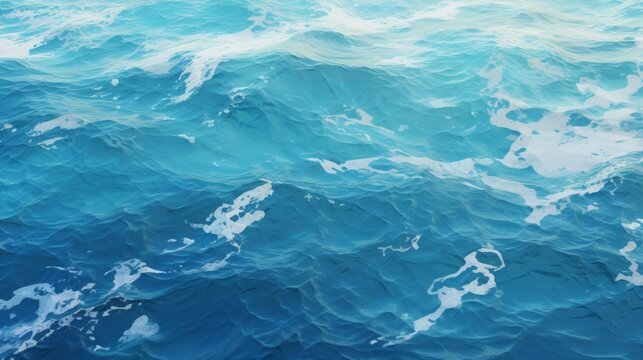 background sea with foam top view.