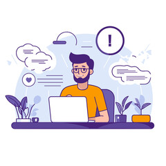 business help desk simple vector