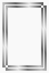 Silver metal frame isolated on white. Vector frame for text, photo, certificate, pictures, diploma