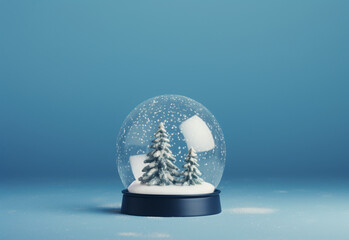 Fototapeta na wymiar snow globe with snow generating by AI technology