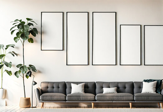 Photo of paintings hanging on a white wall.