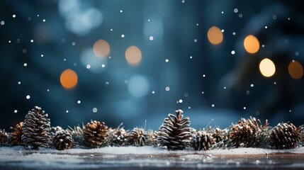Fototapeta na wymiar Christmas background Xmas tree with snow decorated AI generated illustration