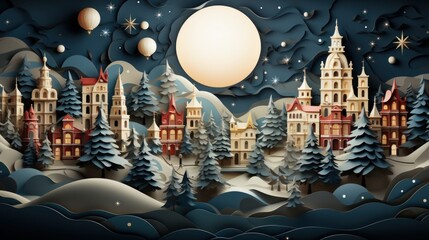 Christmas holidays greeting banner template AI generated illustration