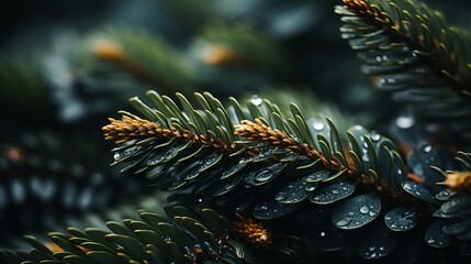 Christmas tree background photography realistic AI generated illustration - obrazy, fototapety, plakaty