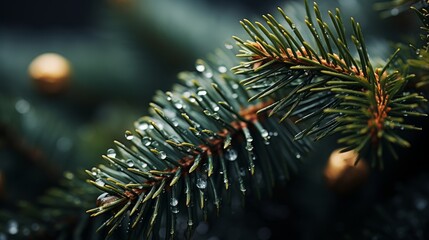 Naklejka na ściany i meble Christmas tree background photography realistic AI generated illustration