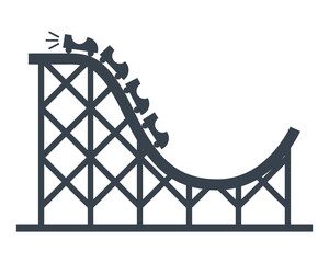 roller coaster icon. flat vector illustration © PlutusART