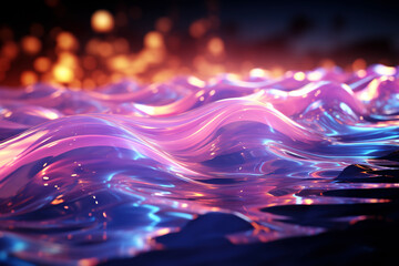 Surreal Twilight Waves: Ethereal Liquid Light Dance