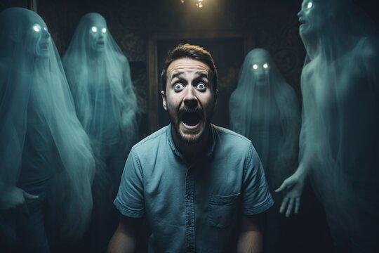 scared man has hallucinations