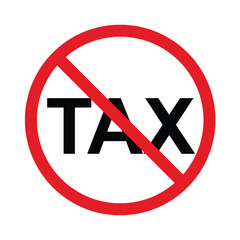illustration of no tax sign