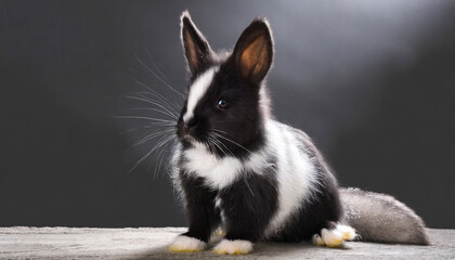 black and silver marten rabbit