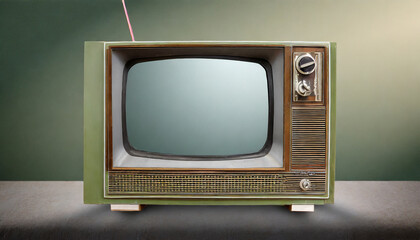 vintage 1970 s era television set isolated on a background