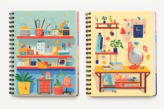similar notebooks by different stationery manufacturers placed together