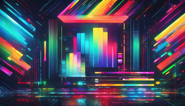 sci fi color palette glitch illustration