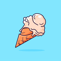 Ice cream cone , cartoon. Vector illustration