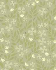 Simple Greenery Botanic Background for Card/Poster Design/Decoration - Color adjustable