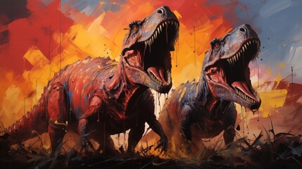 kids paint page dinosauers AI generated illustration