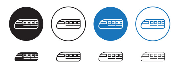 Monorail line icon set. Rail station sign for UI designs. - obrazy, fototapety, plakaty