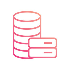 Database icon isolate white background vector stock illustration