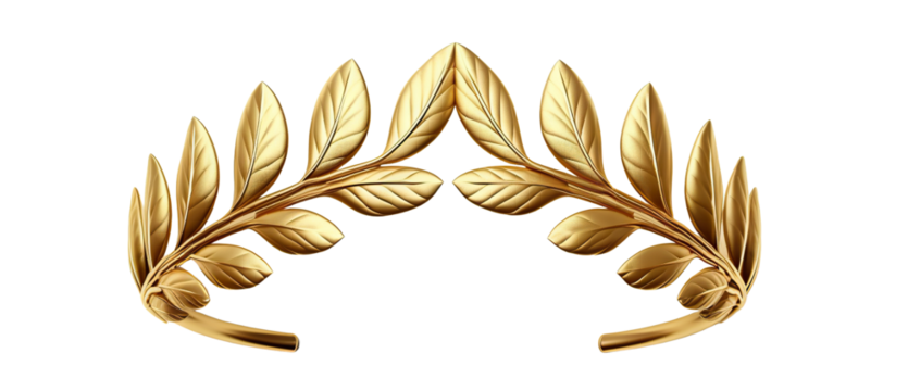 Golden olive crown (wreath), cut out - Powered by Adobe