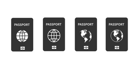 Pasport icon. Indentification document set vector ilustration.