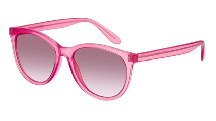 pink fashion sunglasses with smoke lenses isolated on transparent background