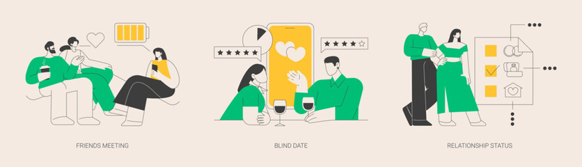 Social interactions abstract concept vector illustrations.