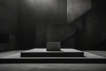 View of podium in monochrome palette AI generated illustration