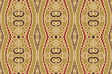Ikat Seamless Geometric ethnic oriental seamless pattern traditional Design for background,carpet,wallpaper,clothing,wrapping,Batik,fabric,Vector illustration. embroidery style. © Mr.T