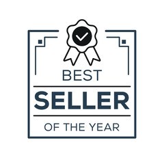(Best Seller of the year) certificated badge, vector illustration.