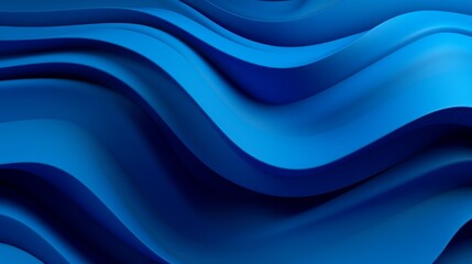 Rippling Blue Wave: 3D Abstract Design