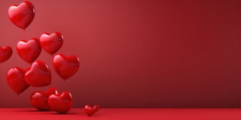 Beautiful background for a Valentine's Day card with red hearts