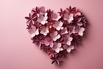 Obraz premium Paper heart on pink background. Happy Women's, Mother's, Valentine's Day. generative ai, ai, generative