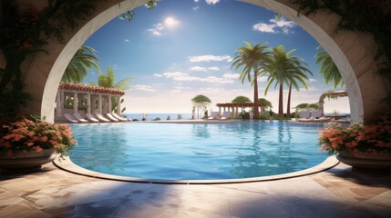 Obraz premium a luxurious swimming pool haven.