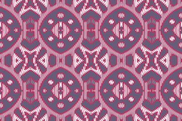 Ikat Fabric Purple Red and White Seamless Pattern folk embroidery, and Mexican style. Aztec geometric art ornament print.Design for carpet, wallpaper, clothing, wrapping, fabric, cover, textile