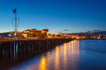 Pier in Santa Barbara ay night, California, USA - 679356758