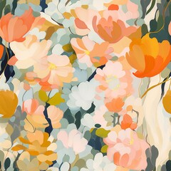 Colorful flowers seamless pattern