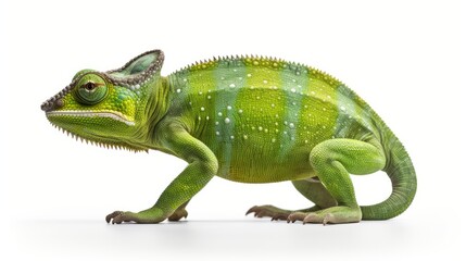 chameleon full body on white background