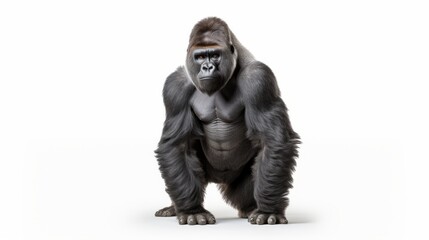Fototapeta na wymiar gorilla full body on white background