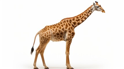 giraffe full body on white background