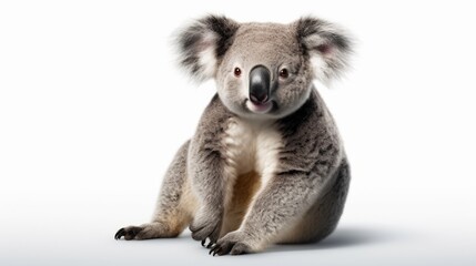 koala full body on white background