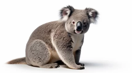 Tuinposter koala full body on white background © Nicolas Swimmer