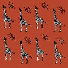 seamless pattern with giraffe