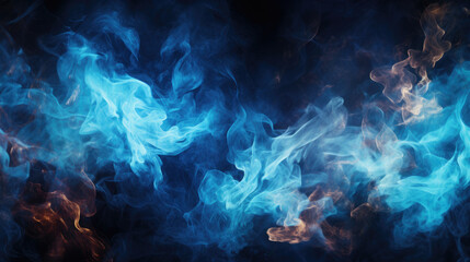 Blue and red smoke of  black isolated background. Background from the smoke of vape. 