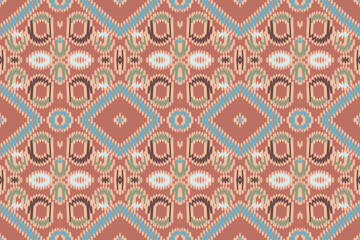 Ethnic abstract purple Seamless ikat pattern in tribal, folk embroidery, and Asia style. Aztec geometric art ornament print. Design for carpet, wallpaper, clothing, wrapping, fabric, cover.