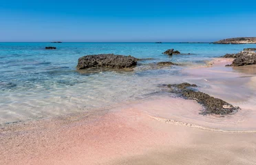 Cercles muraux  Plage d'Elafonissi, Crète, Grèce Beautiful view of Elafonisi Beach, Chania. The amazing pink beach of Crete. Elafonisi island is like paradise on earth with wonderful beach with pink coral and turquoise waters.